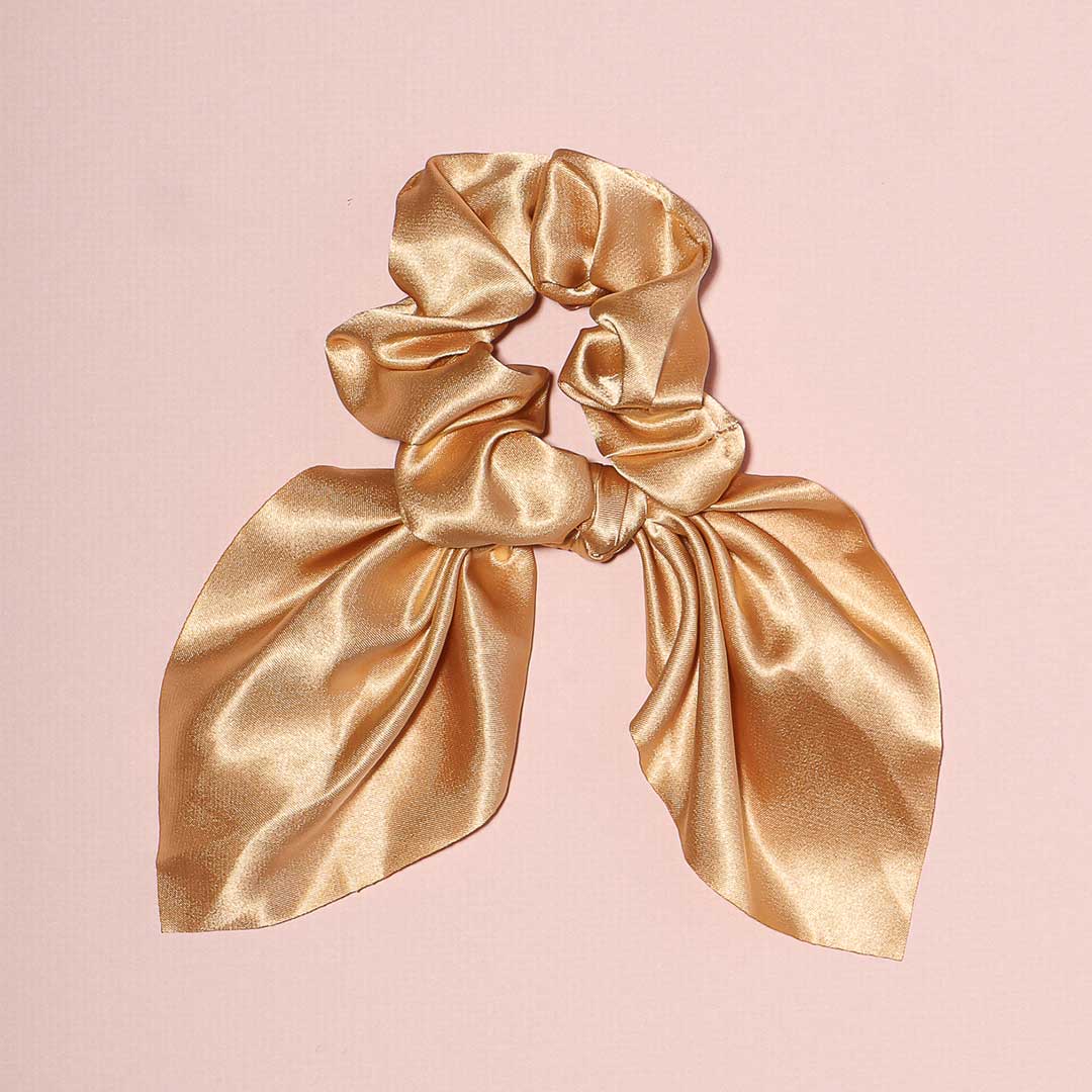 Satin Bow Hair Scrunchie - Effortless Style Ritual | Louvrs