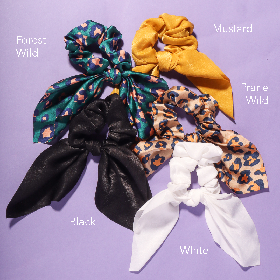 Satin Bow Hair Scrunchie - Effortless Style Ritual | Louvrs