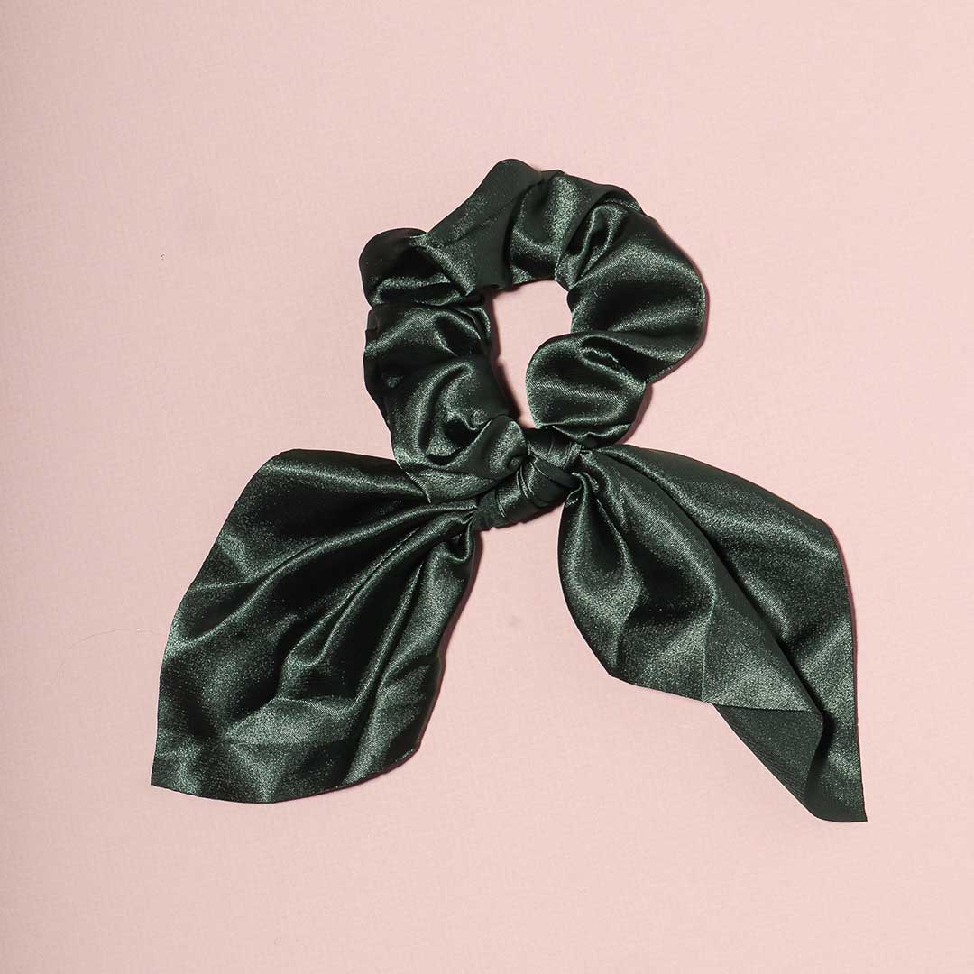 Satin Bow Hair Scrunchie - Effortless Style Ritual | Louvrs