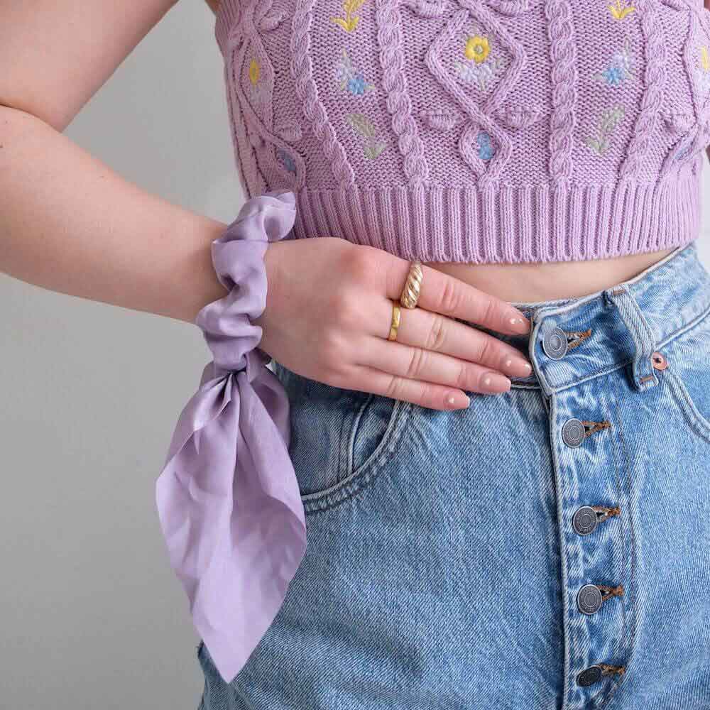 Satin Bow Hair Scrunchie - Effortless Style Ritual | Louvrs