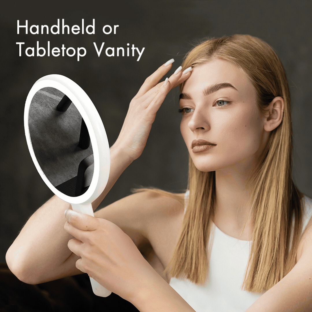 Cami LED Lighted Makeup Mirror - Dual 1x/5x Magnifying Handheld Vanity | Louvrs