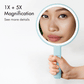 Cami LED Lighted Makeup Mirror - Dual 1x/5x Magnifying Handheld Vanity | Louvrs