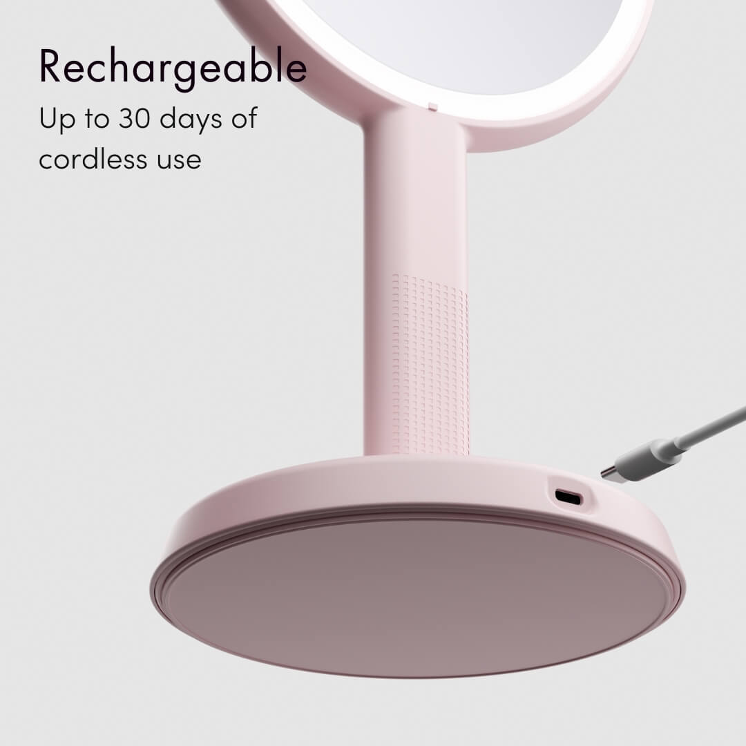 Cami LED Lighted Makeup Mirror - Dual 1x/5x Magnifying Handheld Vanity | Louvrs