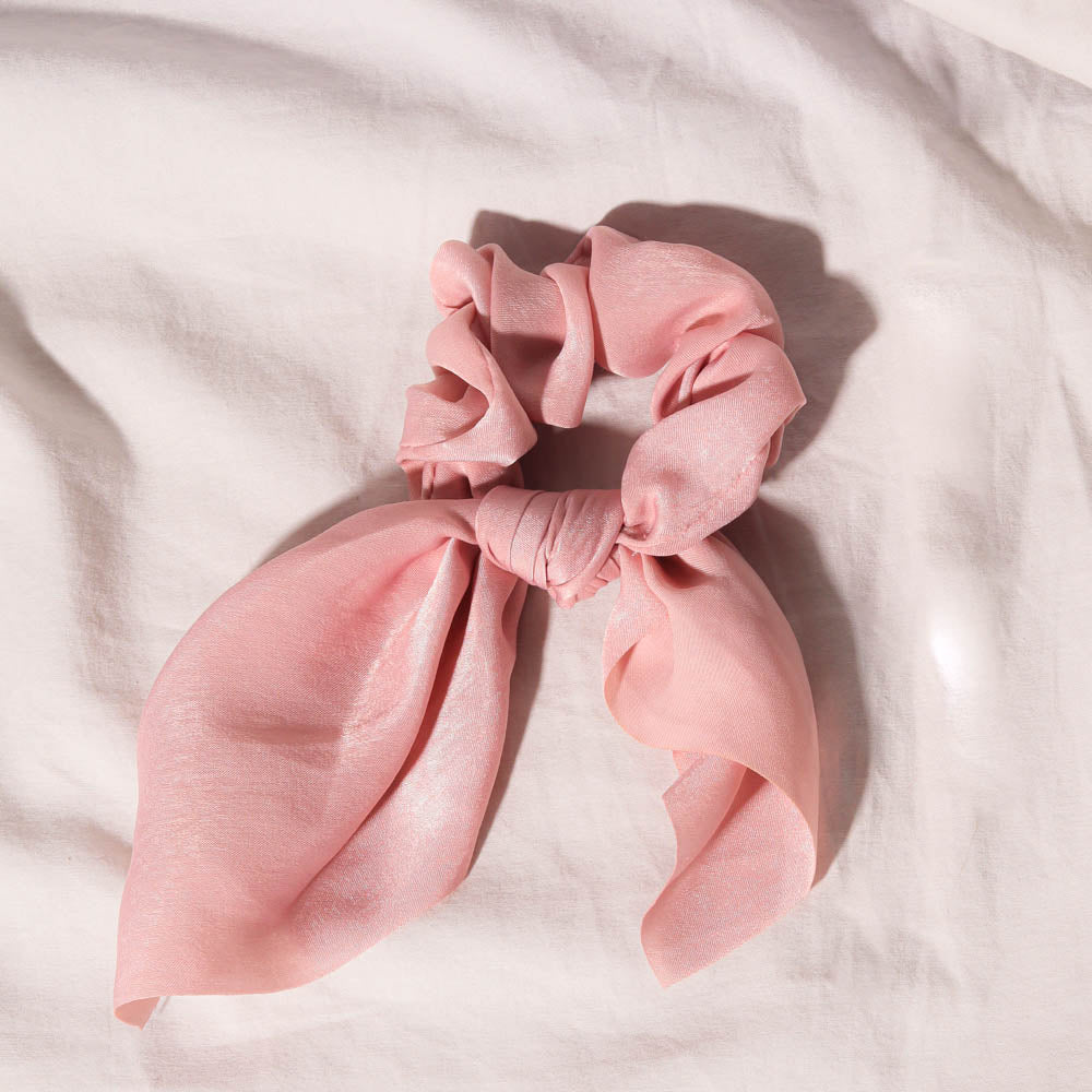 Satin Bow Hair Scrunchie - Effortless Style Ritual | Louvrs