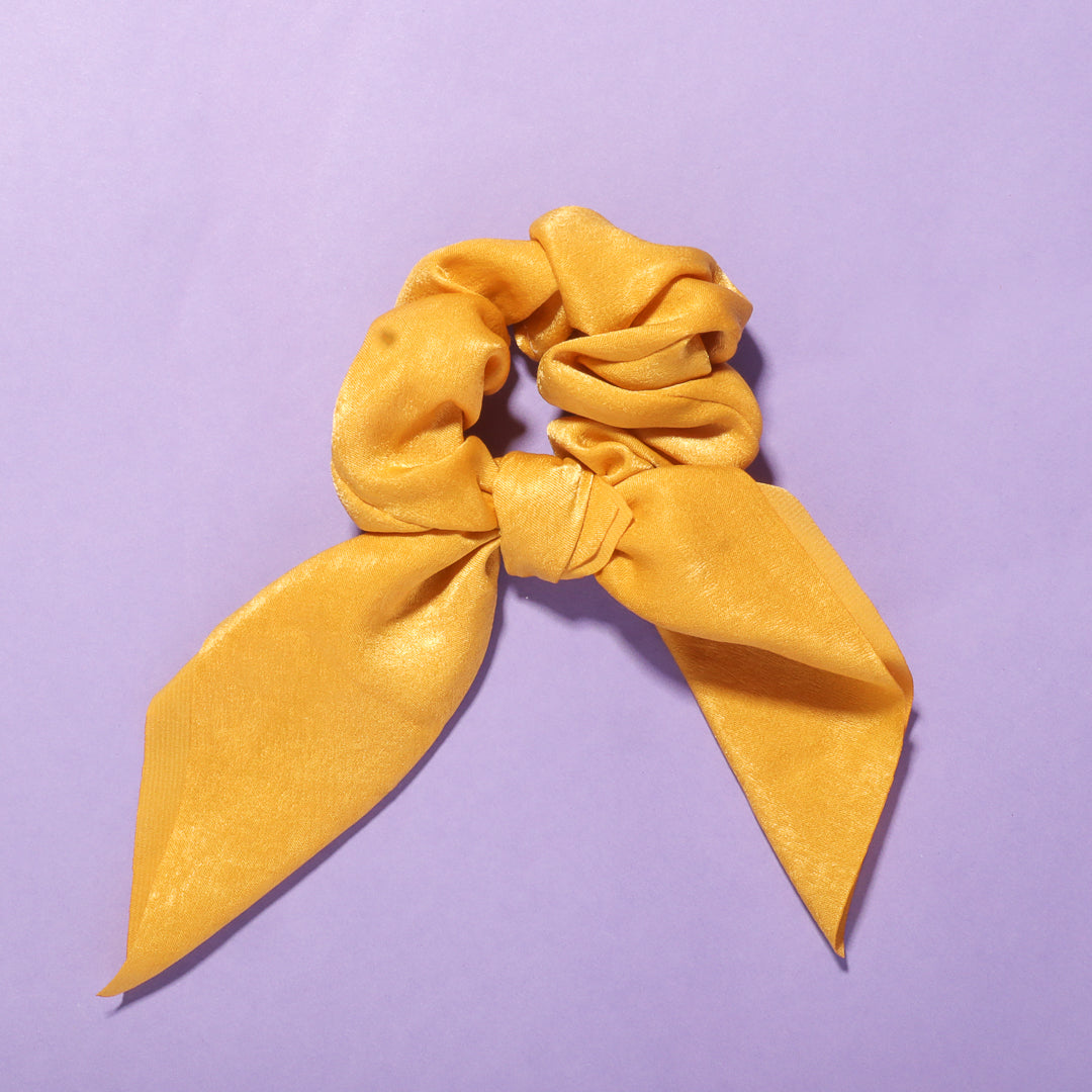 Satin Bow Hair Scrunchie - Effortless Style Ritual | Louvrs